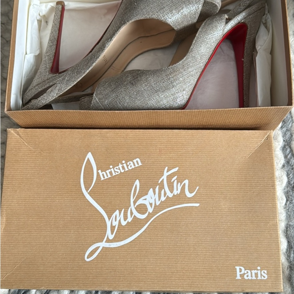 Christian Louboutin Glittering Silver Heels
